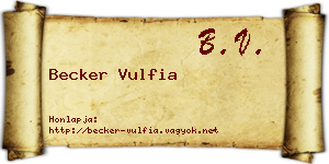 Becker Vulfia névjegykártya